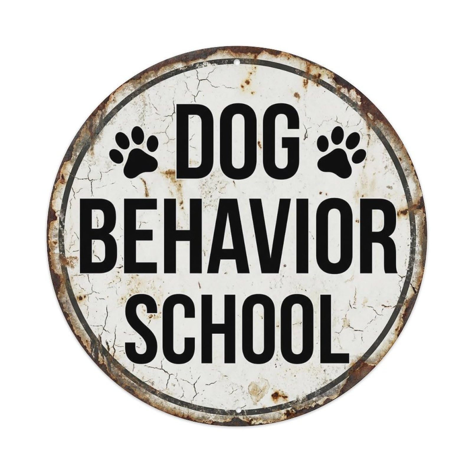 Vintage Dog Behavior School Decor Vintage Metal Tin Sign Plaque Wall Decor for Cafe, Club Bar, Office, Garden Metal Poster 8x8Inch