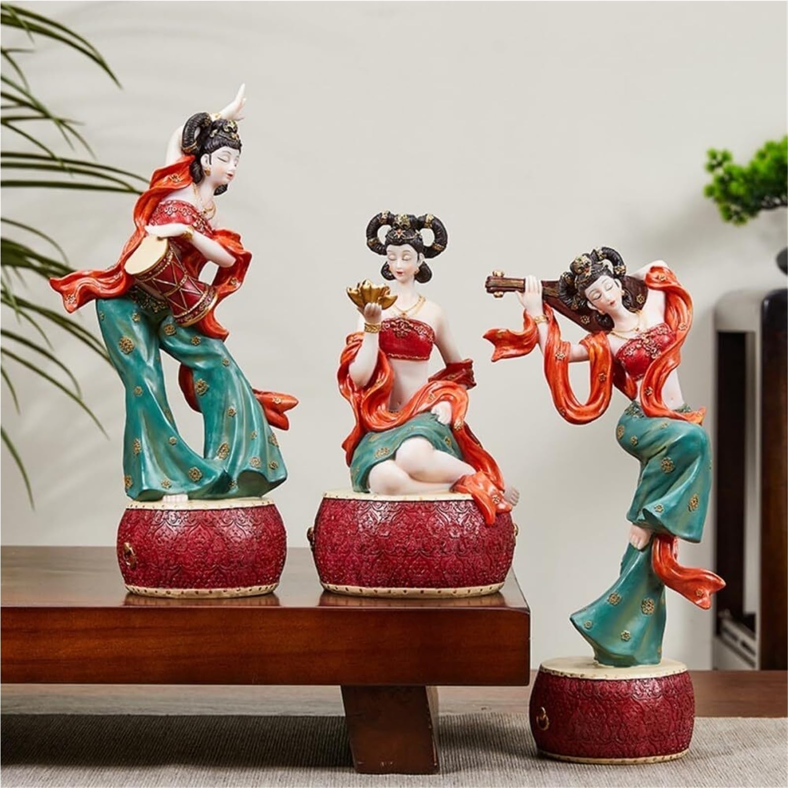 Decoración para el hogar Estatuilla Escultura de Resina Pintada a Mano Estatua del Jugador Pipa Cultura Asombrosa Regalos para recién Casados(A)