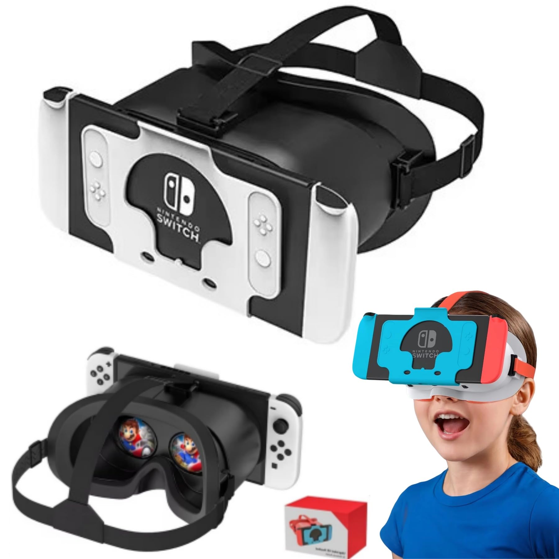 Casque VR pour Nintendo Switch, casque de réalité virtuelle pour console Switch OLED pour jeux 3D pour adultes et enfants pour Labo VR, noir