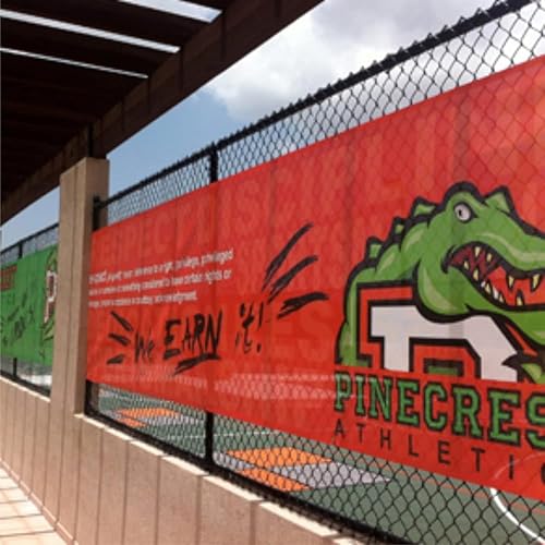 Miniatura 2 de Bandera de malla personalizada, vinilo perforado de malla a todo color, para exteriores ventosos, flujo de aire a través de bandera, letrero