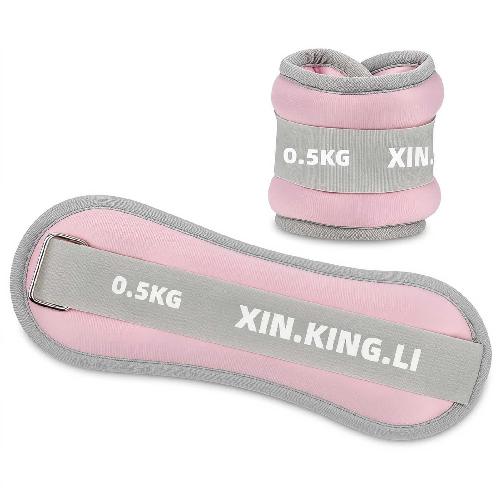 Ankle Weights, 0.5kg to 2kg 1 Pair Leg Weights Wrist Weights for Women Men, Adjustable Neoprene Pair Ankle, for Running, Walking, Gymnastics, Pilates, Aerobics (2x - 0.5kg)