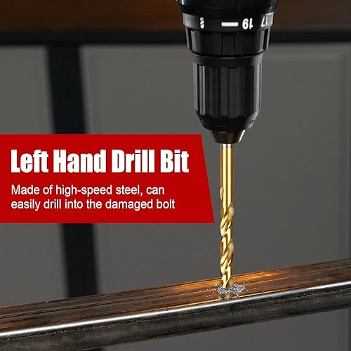 Miniatura 3 de Juego de 15 extractores de tornillos, juego de extractores fáciles de sacar, broca de mano izquierda, extractor de cabeza hexagonal, kit de acero