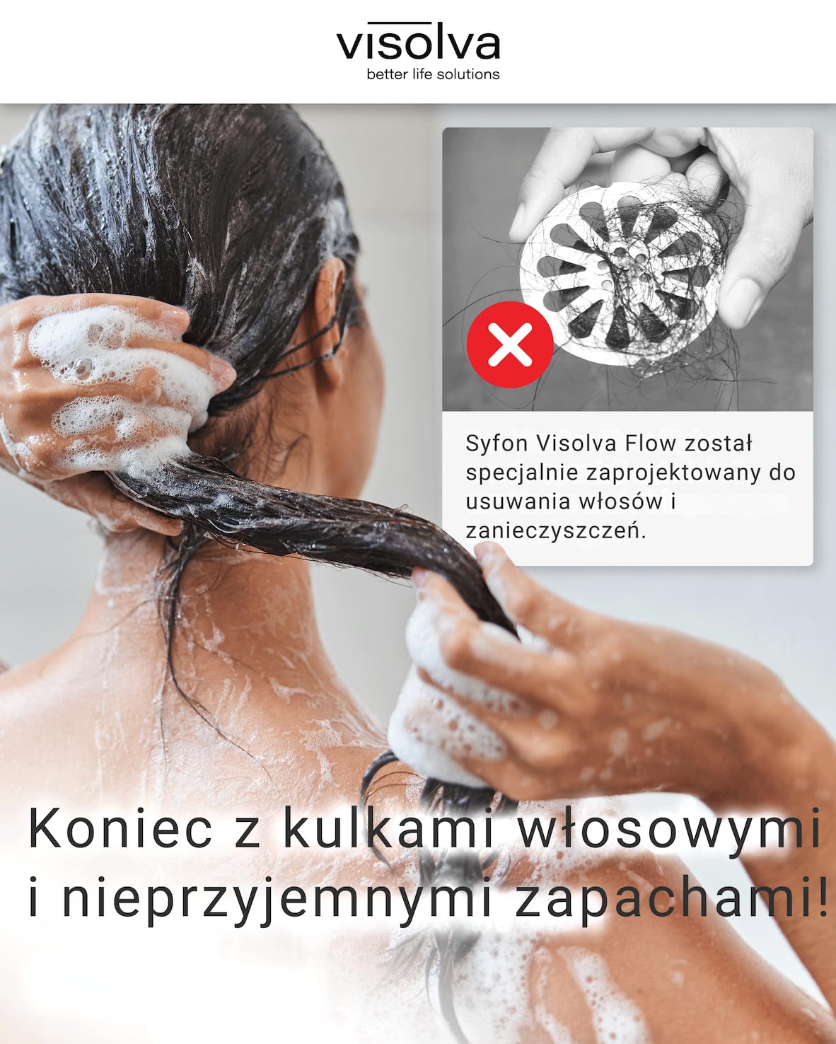 Flow syfon do brodzika prysznicowego, 90 mm, zapobiega zapchaniu się i zapachom, idealny do budowy i renowacji, ze Szwajcarii