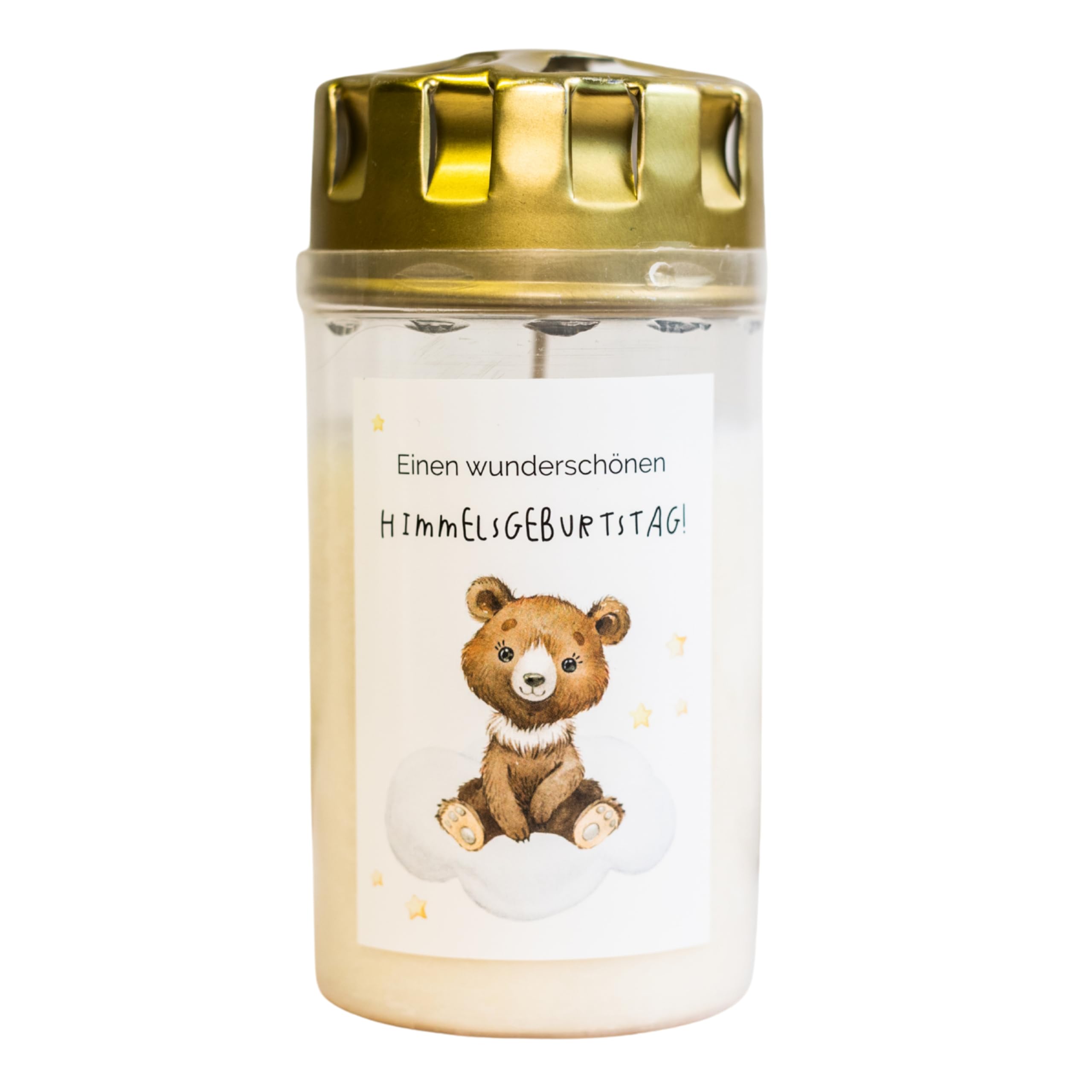 Grabkerze | Grablicht Himmelsgeburtstag | Motiv | Friedhofskerze | Kerze Friedhof Baby Kind Sternenkind | Grabkerzen | Grabschmuck | Grablicht (Kompositions-Öllicht)
