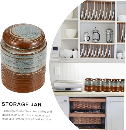 Miniatura 8 de Recipientes de cerámica para almacenamiento de alimentos con tapas a granel de harina a granel, recipiente de almacenamiento de cerámica hermético,