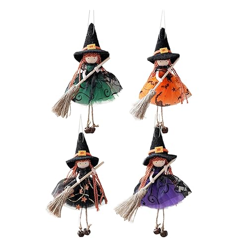 4Pcs Kitchen Witch Doll for Good Luck, Halloween Small Hangable