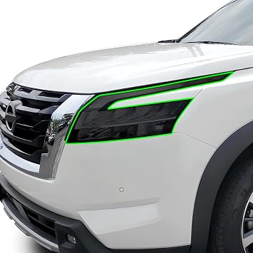 BOGAR TECH DESIGNS Full Headlight Head Light Tint Film Kit Compatible with Nissan Pathfinder 2022-2025, Dark Smoke