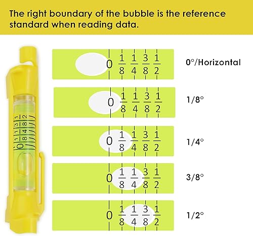 Miniatura 5 de DOWELL Paquete de 6 niveles de línea de burbujas colgantes de 3 pulgadas con escala Mini nivel de línea de alcohol para oficios de construcción,
