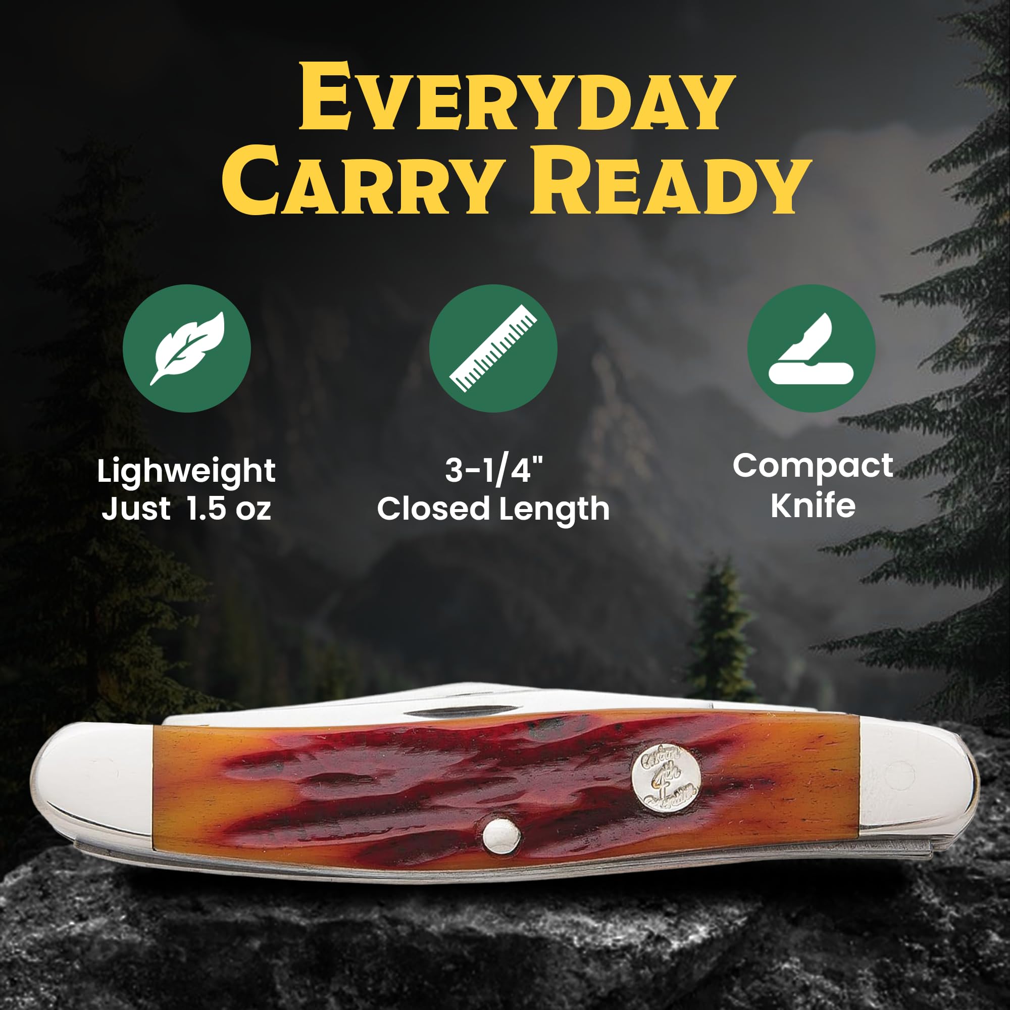 Bear & Son – scyzoryk – seria 4. – długość po złożeniu: 8,89 cm – Medium Stockman