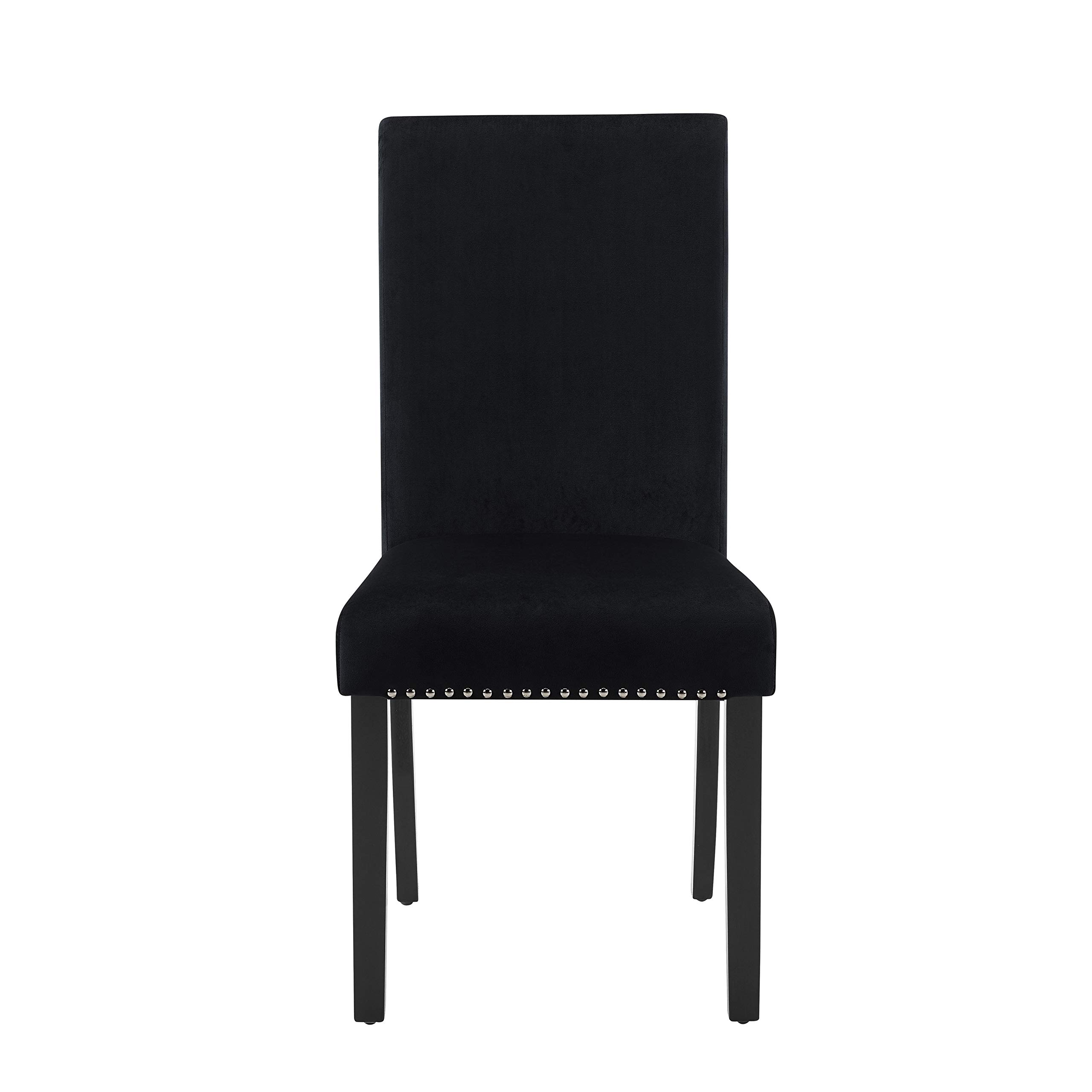 New Classic Furniture Celeste Black Velvet Upholstered Dining Side Accent Chair