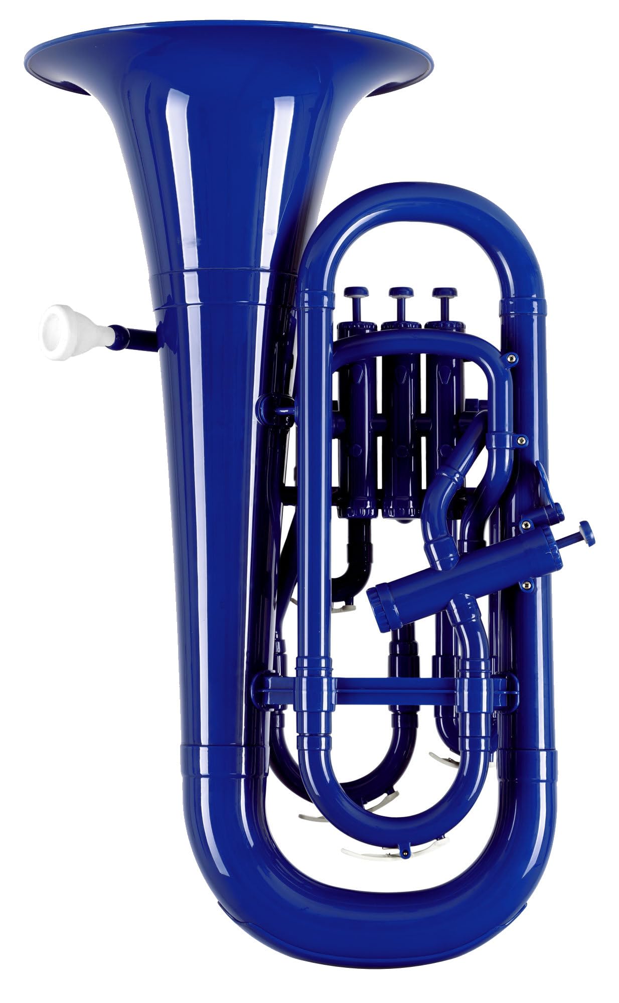 Classic Cantabile MardiBrass Euphonium Bb en plastique - 4 pistons en aluminium - seulement 2,2 kg léger - avec embouchure et housse - bleu