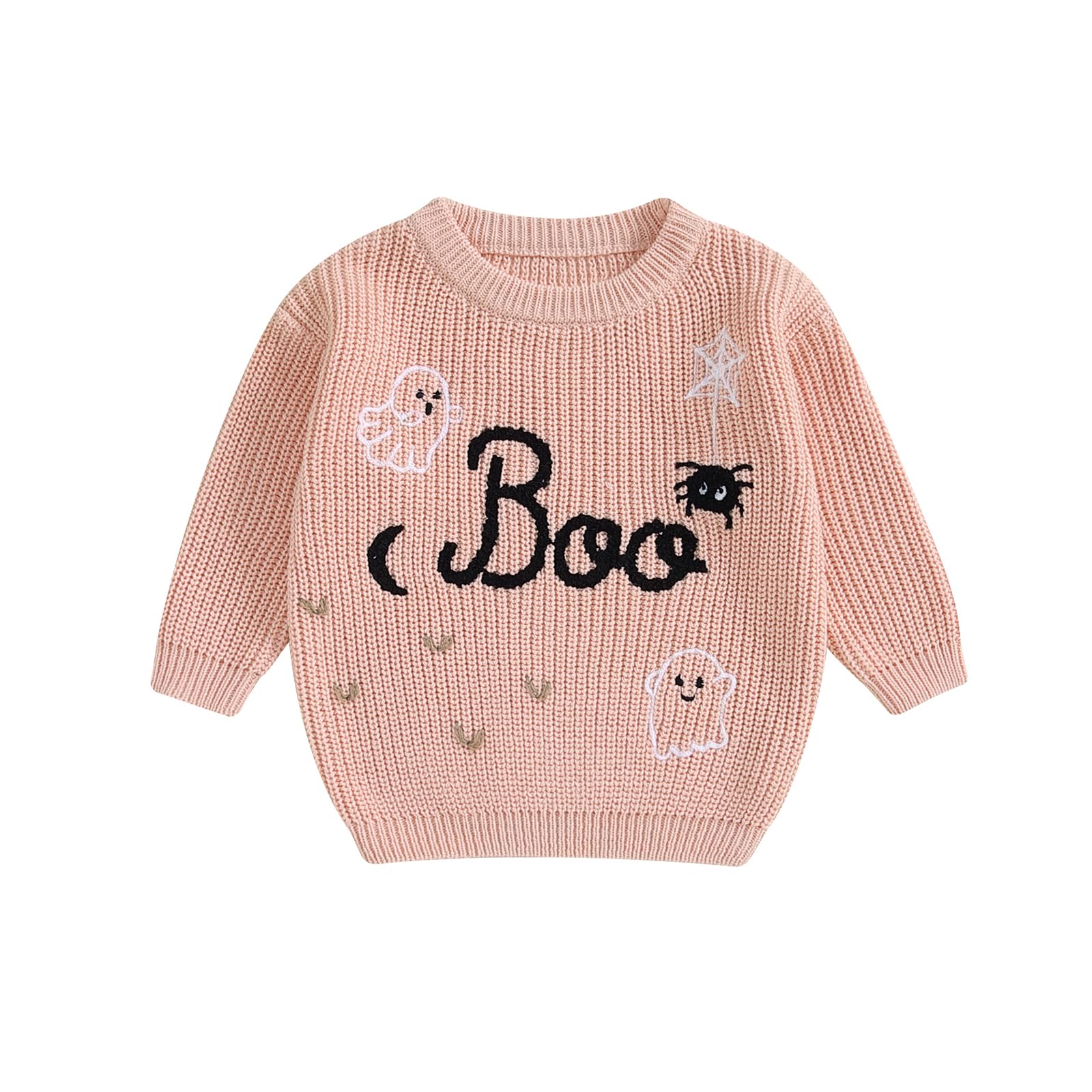 LSFYSZD Toddler Baby Girls Boys Halloween Pumpkin Sweaters Long Sleeve Crew Neck Winter Warm Knitwear Pullover Jumpers Top — view 137