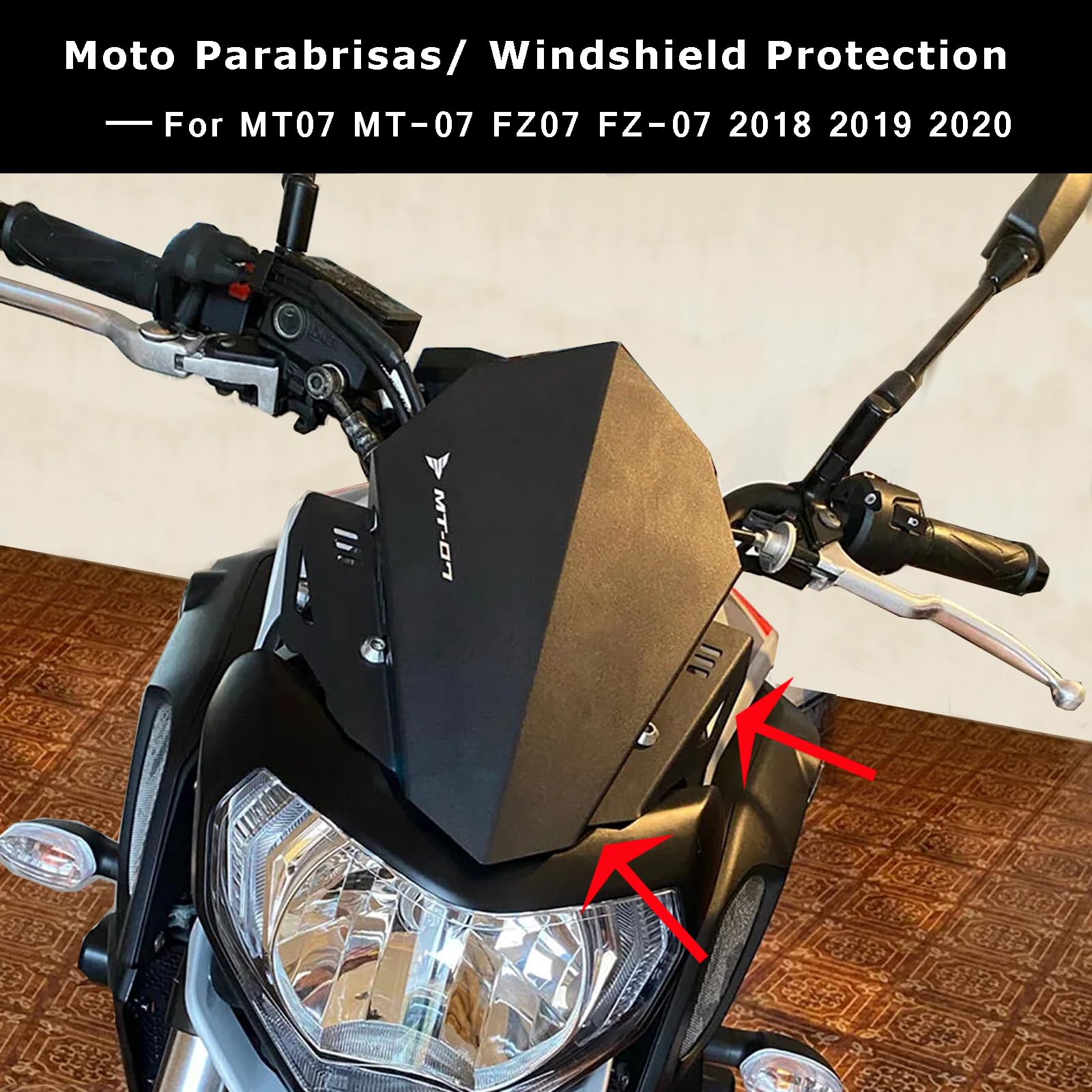 MT07 2018-2020 Moto Parabrezza Alluminio Cupolino WindShield Per MT-07 MT07 FZ07 2018 2019 2020