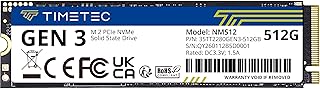 Timetec SSD NVMe de 512 GB PCIe Gen3x4 8Gb/s M.2 2280 3D NAND Cache SLC de alto desempenho, velocidade de leitura/gravação de até 2.000/1.600 MB/s Unidade de estado sólido interna para PC, laptop e