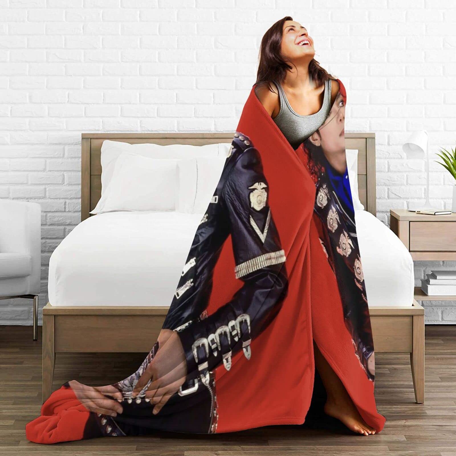 Michael Jackson Decke 200x230 Cm - Kuscheldecke Mit Musikstar-Motiv, Weich & Maschinenwaschbar