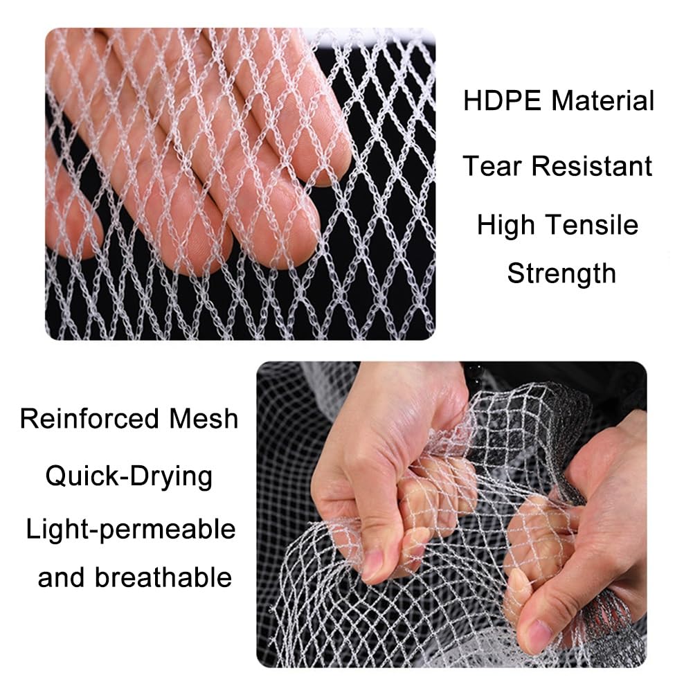 Rete Antigrandine Bianca per Orto 6x10 8x10 10x10, Telo Antigrandine in HDPE con Maglia da 5 mm - Resistenza Allo Strappo per Protezione di Auto, Frutta e Verdura(10 x 10 m/32.8 x 32.8 ft)