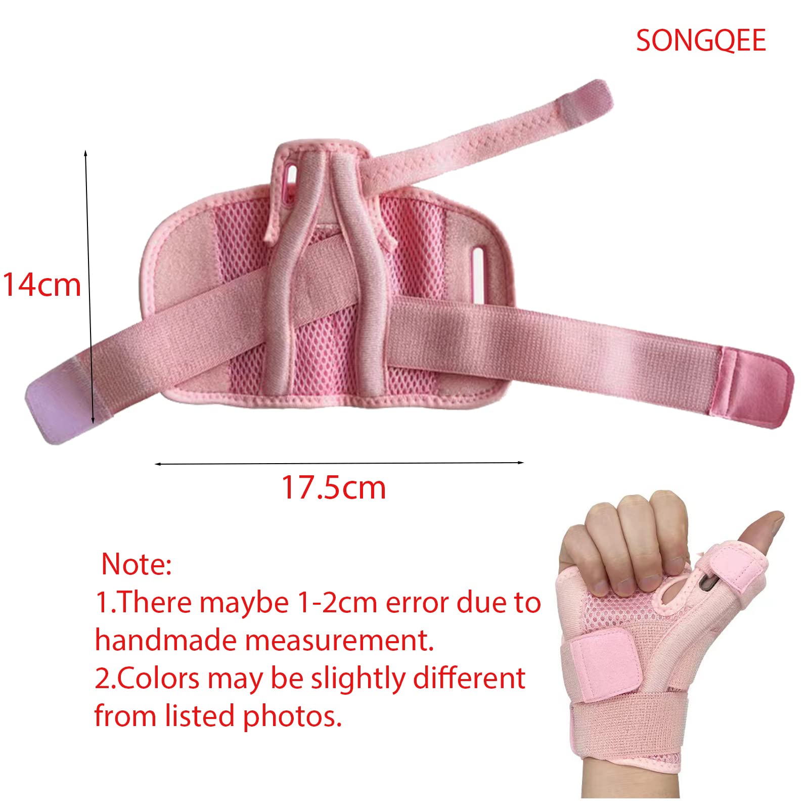 SONGQEE Wrist Thumb Support Splint Brace Hand Straps, Adjustable Sports Finger Guard for Carpal Tunnel Syndrome Arthritis - Image 3