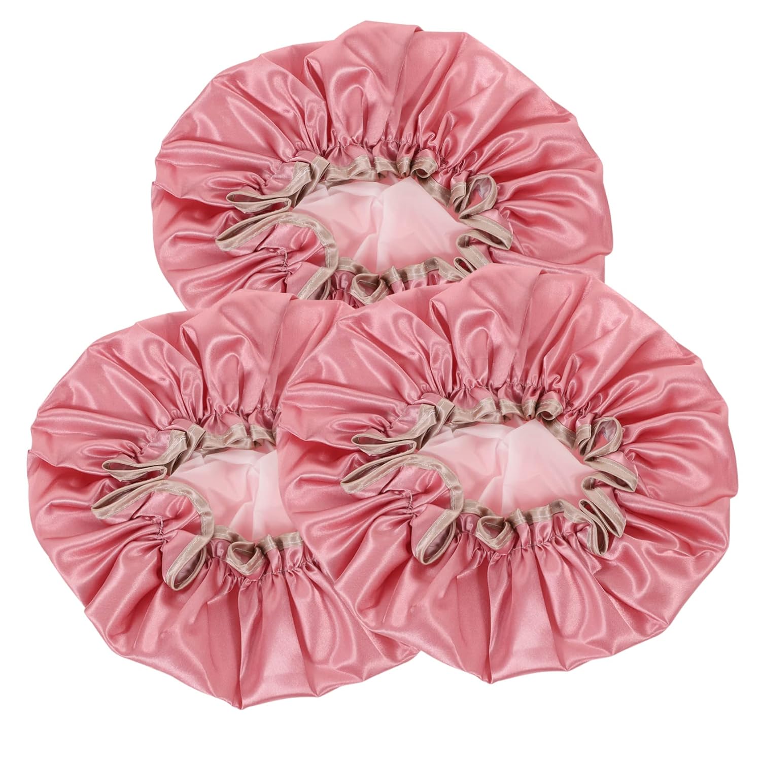 Lurrose 3pcs Double Layer Shower Cap Hat with Hair for Men Travel Shower Cap