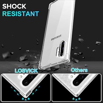 Case for Samsung Galaxy Note 10 Plus, Transparent Ultra Thin Soft TPU Silicone Case, Shockproof Bumper Protection Four Corners Reinforced Cover for Samsung Galaxy Note10+, Transparent