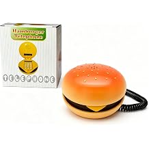 Creative Cartoon Hamburger Landline Phone - Unique Retro Telephone Home Office Desk Decor, Funny Gift for Kids & Adults & Business, Vintage Kitchen Phone for Creative Spaces