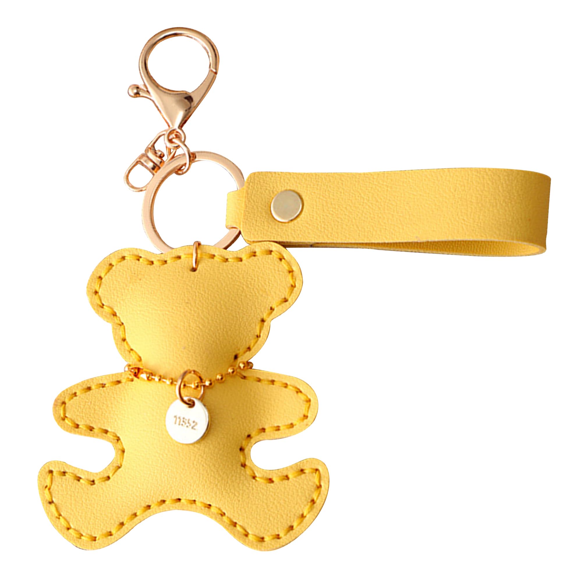 Fuerxy Cute Bear Keychain, Hand-Sewn Bear Charm for Purse Handbags Bag Accessories Car Charms PU Teddy Bears Key Charms