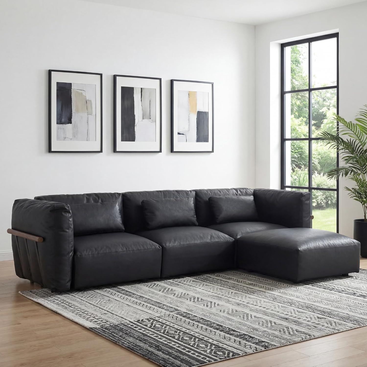 CIMOTA Modular Sectional Sofa with Movable Ottoman, Modern