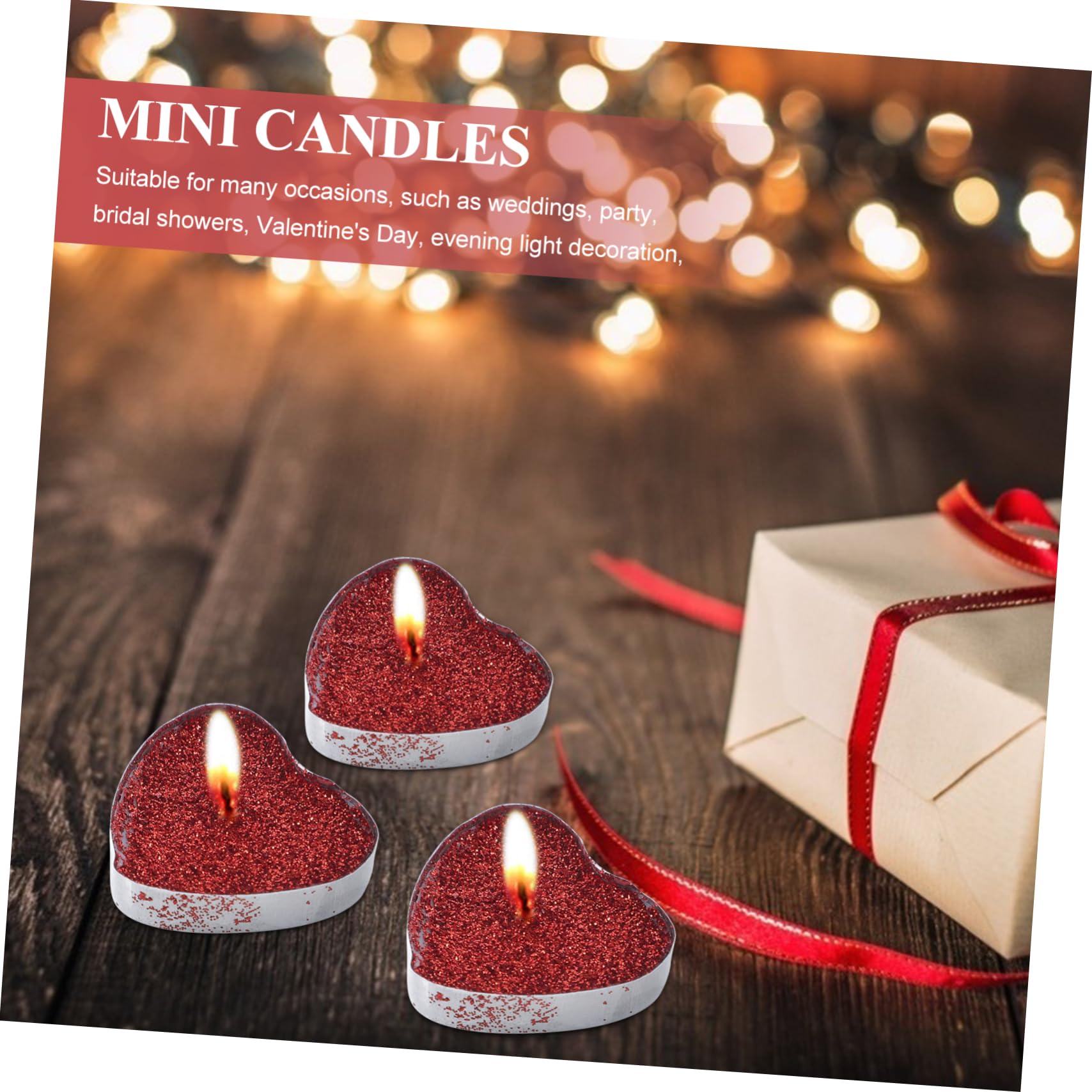 Unomor 30pcs Heart Shaped Tealight Candles for Romantic Clean Burning Paraffin Wax for Weddings Proposals and Home Centerpieces