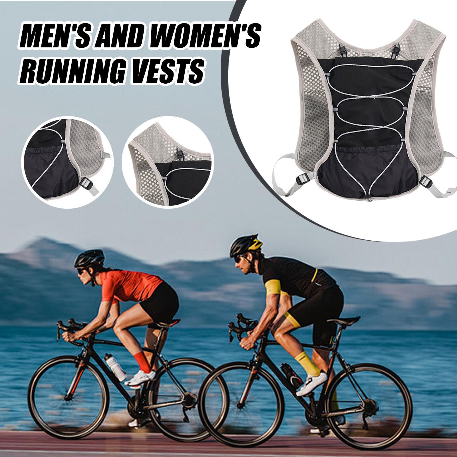 Hydration Vest - 5L Reflective Waterproof Running Vest | Waterproof Hydration Pack with Reflective Elements | Lightweight Quick-Drying Adjustable Sports Gear for Cycling, Trail Road, Hiking, Outdoor