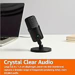 Amazon Basics Mini USB Condenser Microphone for Streaming, Recording, and Podcasting on PC, Plug and Play, Cardioid Pickup, Adjustable Stand with 360° Rotation, Black