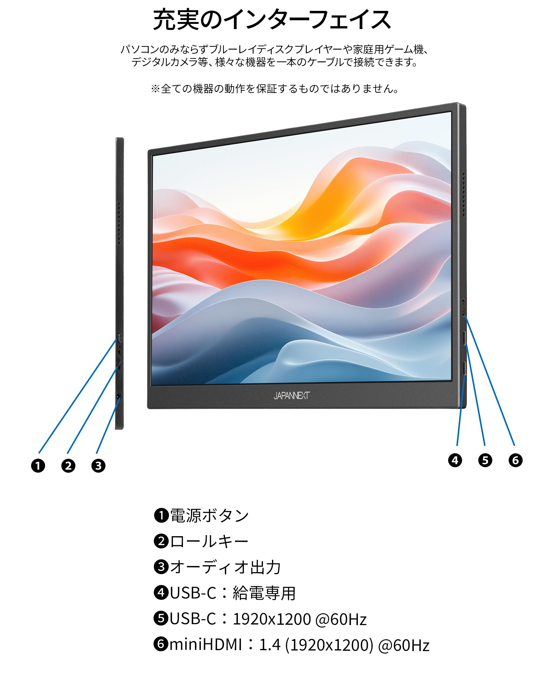 Amazon.co.jp: JAPANNEXT 12.2インチ IPSパネル搭載 WUXGA(1920x1200