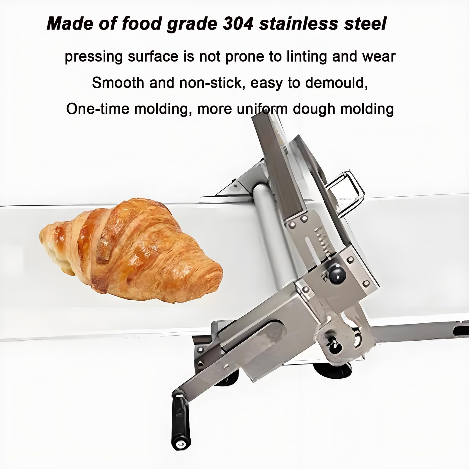 Sfogliatrice manuale con spessore regolabile da 0 a 20 mm, sfogliatrice per polvere e copertura protettiva, per pasticceria, panetteria e stratificazione uniforme