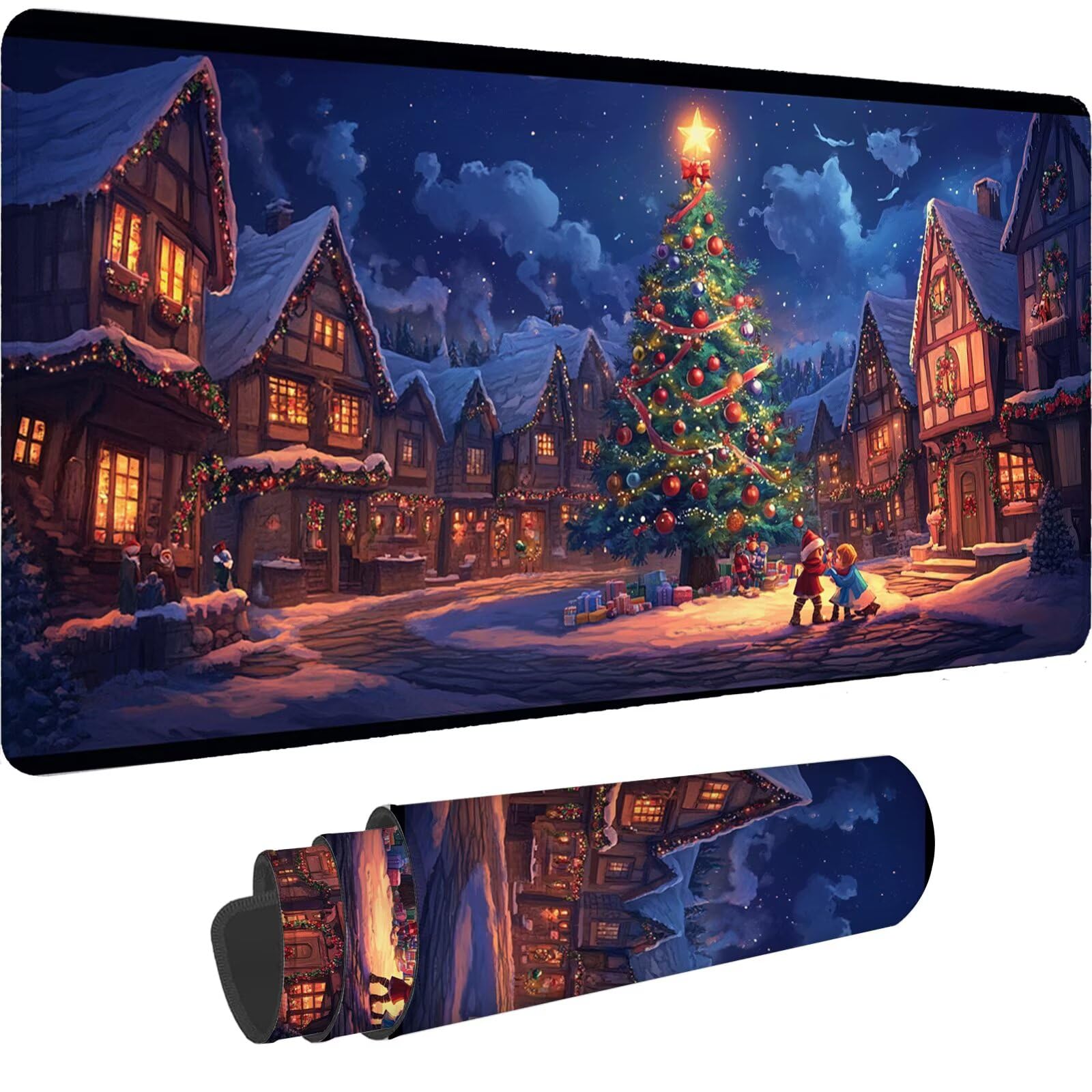 Podkładka pod mysz XXL 1000 x 500 mm 2025 nowa duża świąteczna podkładka pod mysz z przeszytymi krawędziami, wodoodporna podkładka pod mysz do gier, precyzja, szybkość i komfort dla podkładki pod mysz