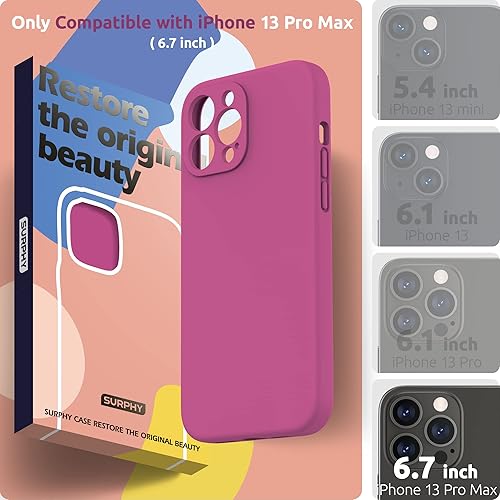 Miniatura 2 de SURPHY Funda compatible con iPhone 13 Pro Max con protector de pantalla, (protección de cámara + forro de microfibra suave), funda de silicona