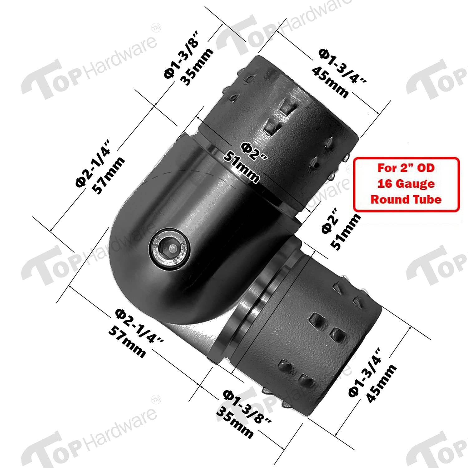 Stainless Steel 316 [Marine Grade] Adjustable Flush Joiner Angel Elbow Connector for 2