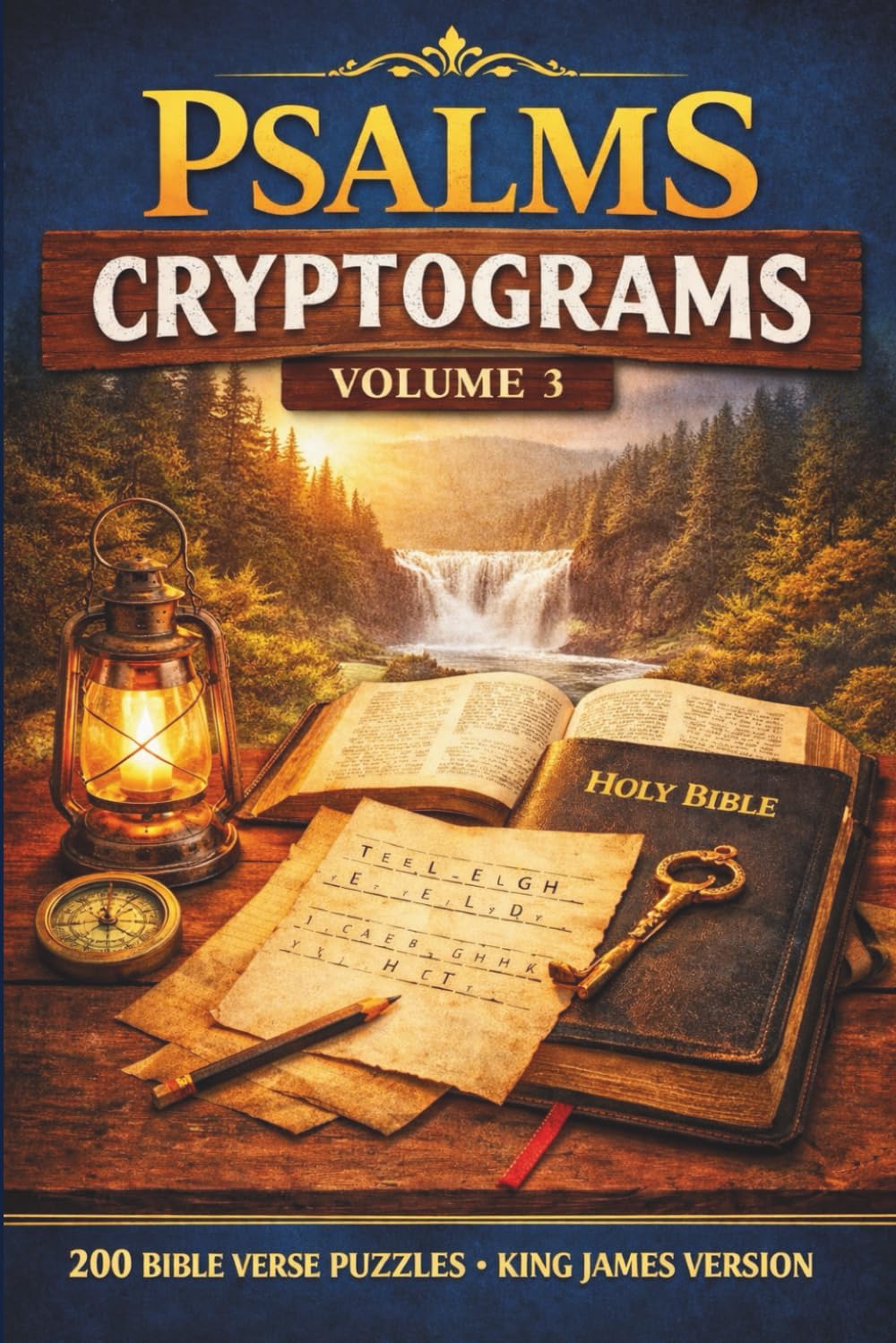 The Divine Puzzles: Psalms Cryptograms Vol. 3: 200 KJV Bible Verse Puzzles; Randomized King James Version Scripture Ciphers for Relaxation and Spiritual Growth