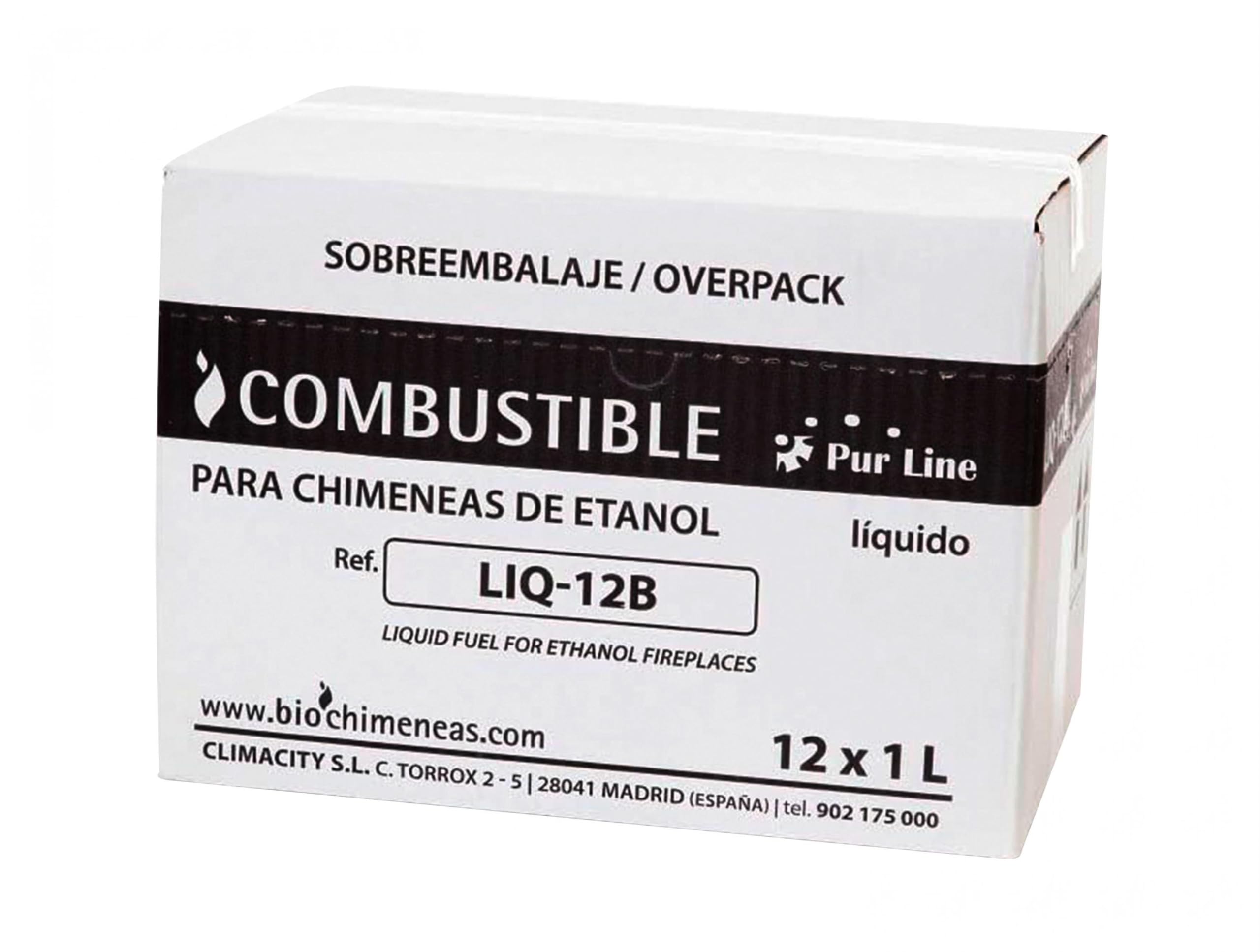 Combustible de origen natural liquido Caja de 12 botellas de 1 Litro Firstline