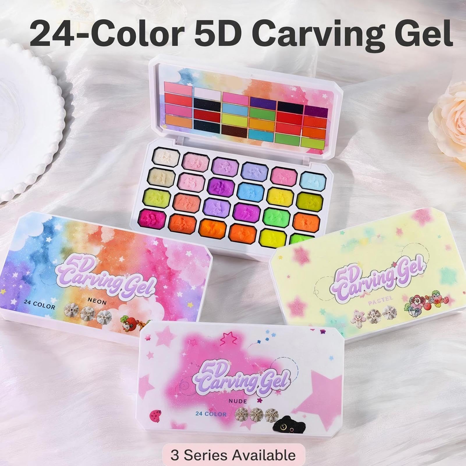 Gel de modelado para uñas de uñas, paleta de 24 colores