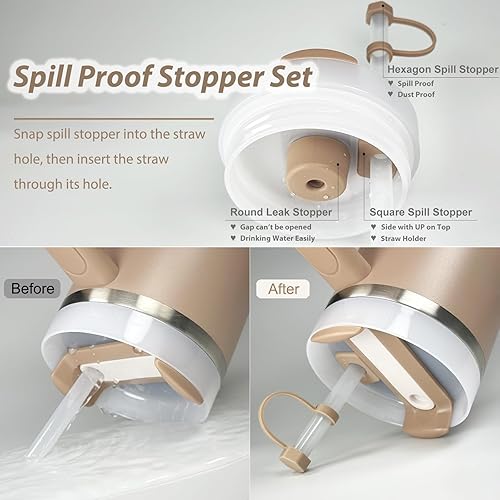 Miniatura 100 de Stanley Cup - Juego de accesorios que incluye 6 tapones de silicona a prueba de derrames, 2 tapas de popote para popotes de 0.39 a 0.39 pulgadas, 1