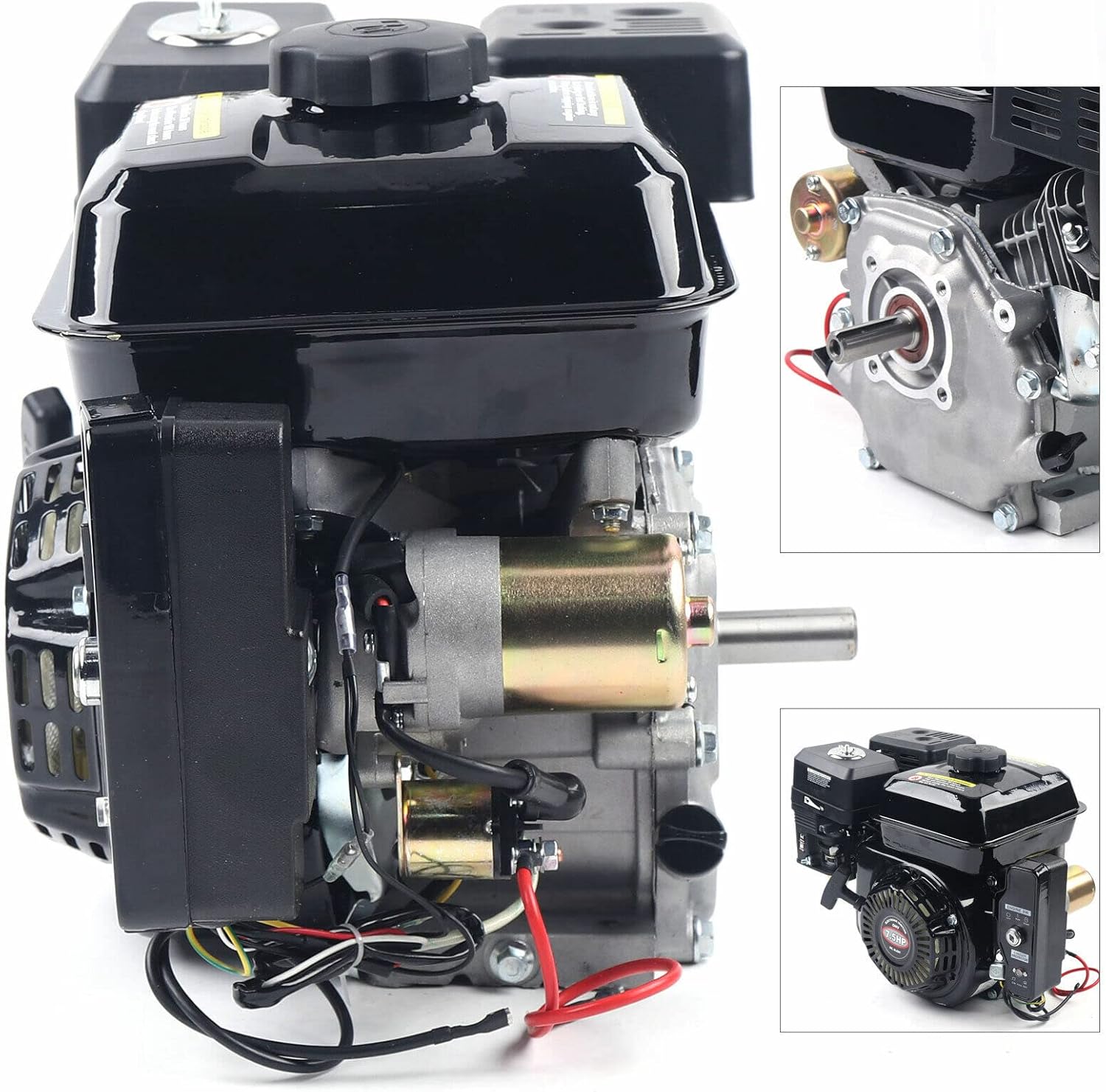 212cc 7.5HP Gas Powered Engine, 4-Stroke Electric Start Motor OHV Design Go Kart Gas Engine Motor-Side Shaft Motor Gasoline Engine 3600RPM for H0nda GX160