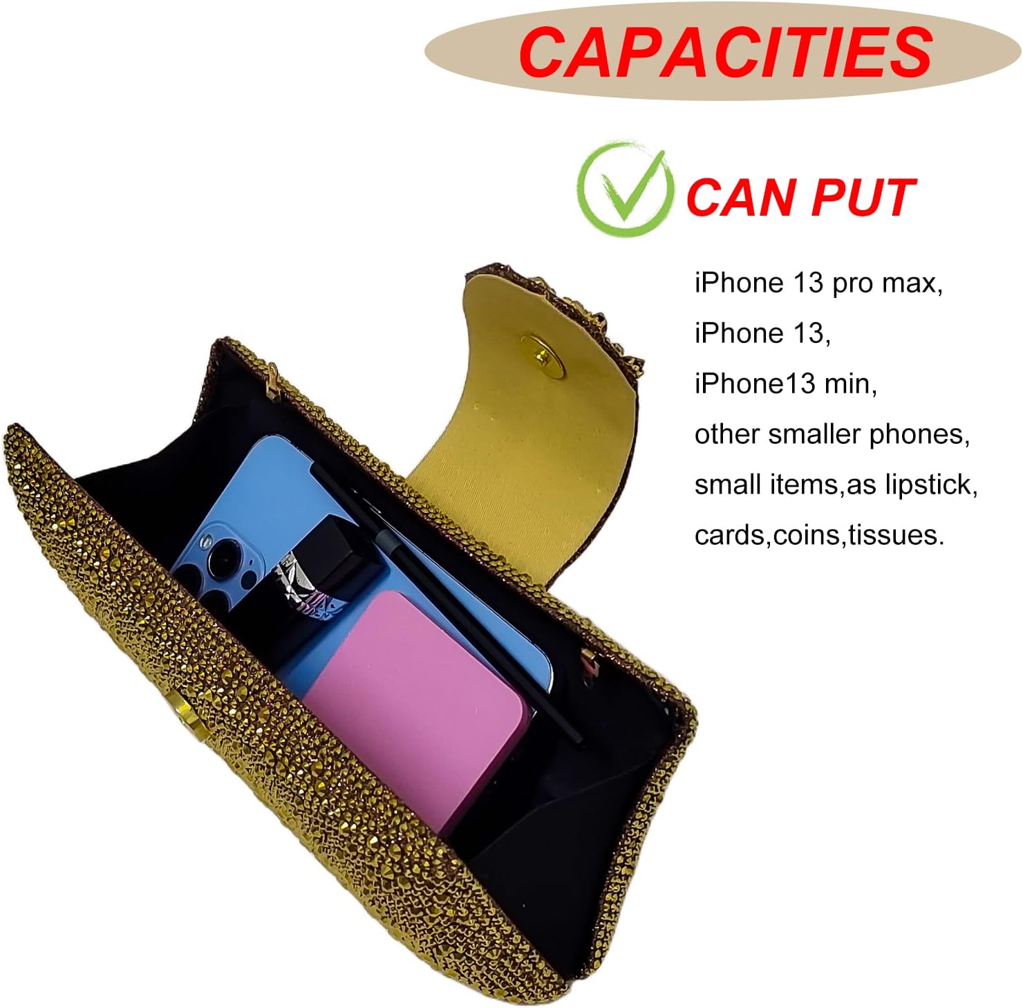 Long Rhinestone Box Evening Bag Women Formal Gathering Party Floral Handbag Clutch Purse Prom Bag - Image 5