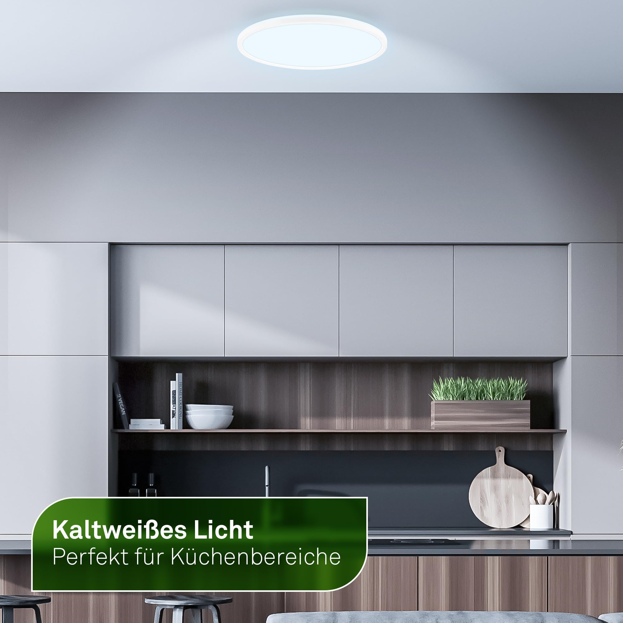 BRILONER - Panel LED, KEE A źródło światła, 14W 3000lm, płaski, CCT, pośrednie światło, do salonu, przedpokoju, kuchenna, lampa LED, 42x3 cm, biały