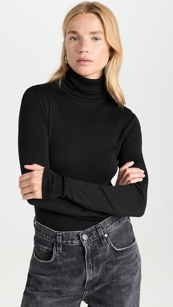 Splendid Women's Classic Turtleneck, Black, L by Splendid - Image 2
