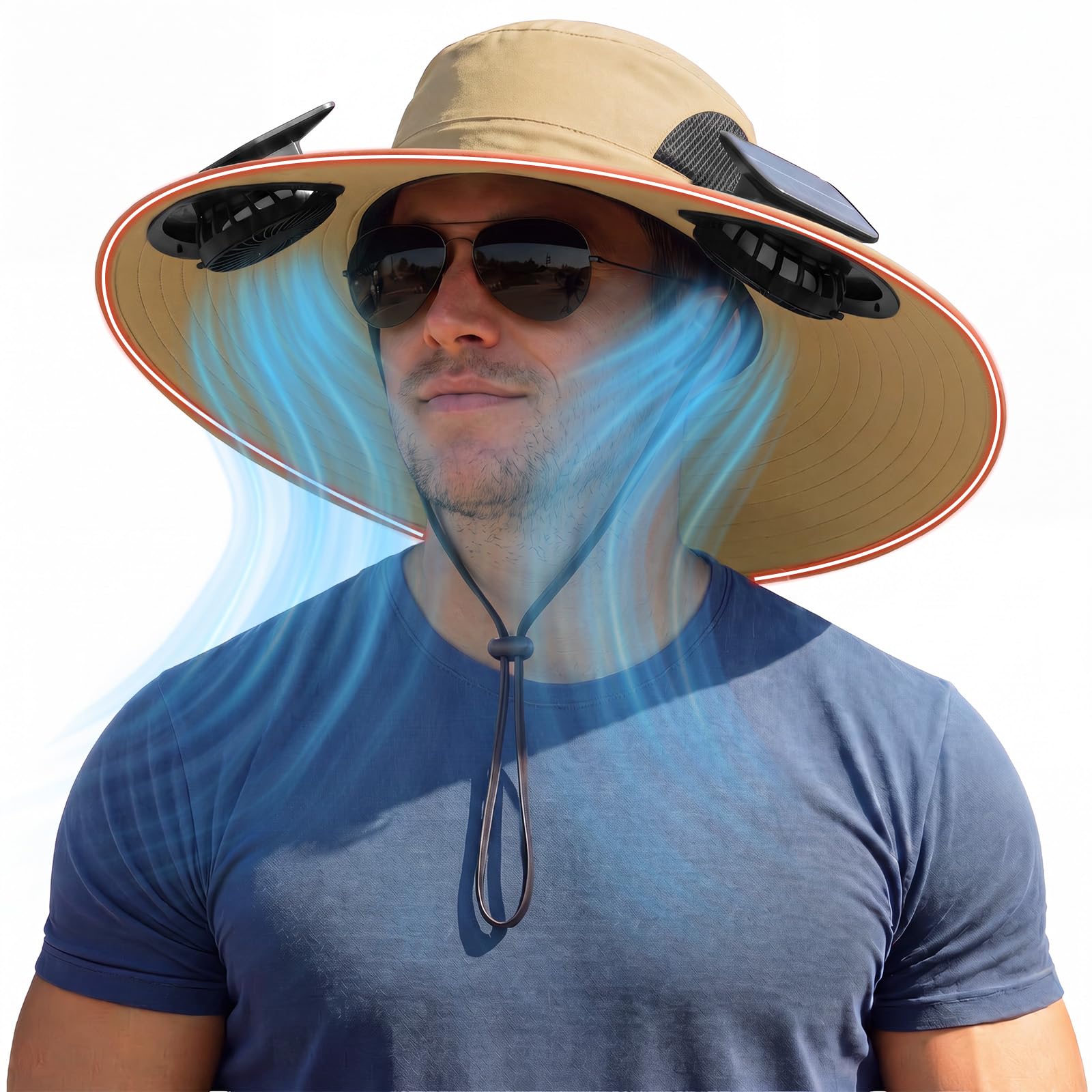 Solar Panel Powered Fan Built in Wide Brim Outdoor Fishing Sun Hat Mexico Vacation Hawaii Honeymoon Costa Rica Must Haves Resort Rio de Janeiro Bahamas Punta Cana Waikiki Palm Essential Spring Trip