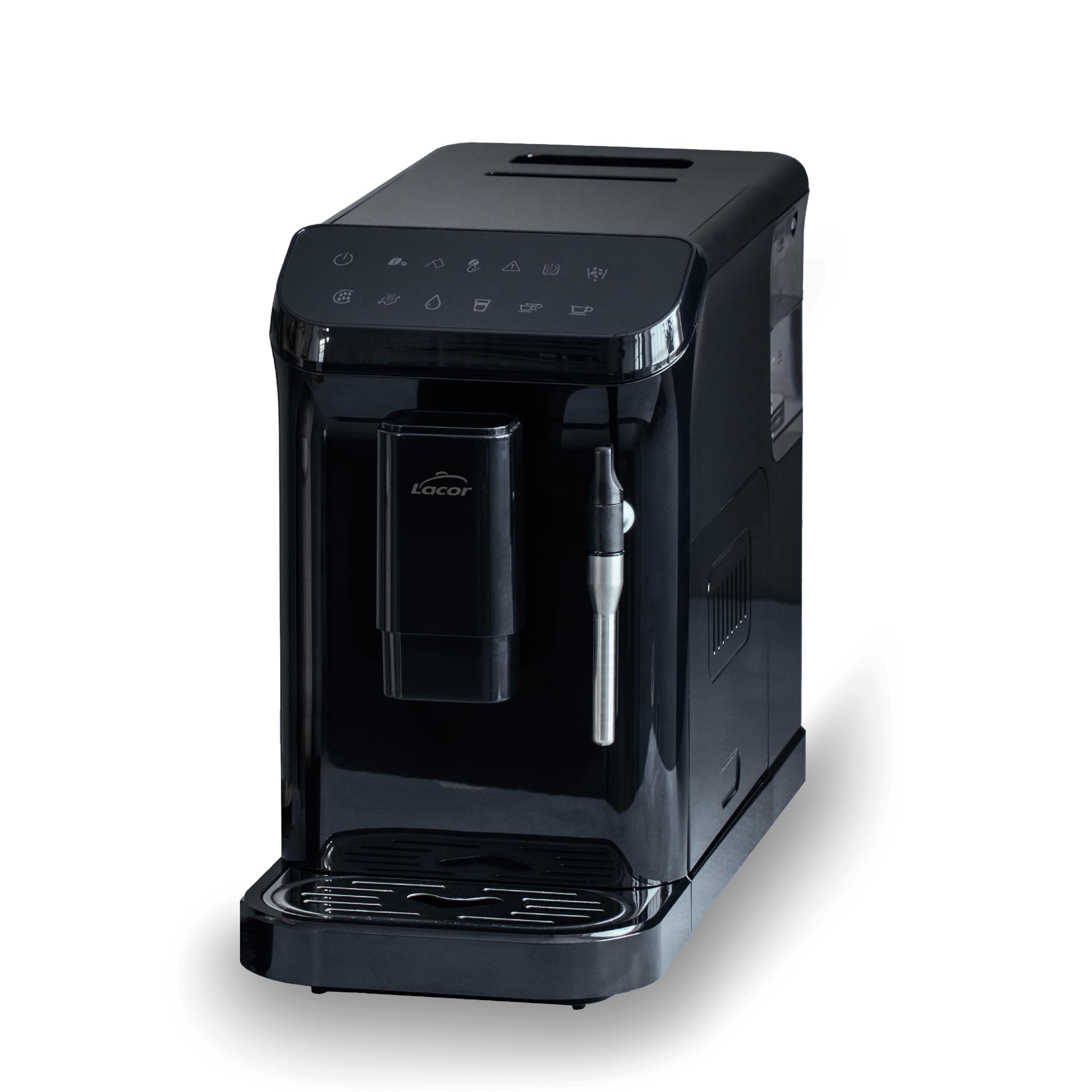 LACOR - 69435 - Cafetière automatique Sabore, Café fraîchement moulu, Système AutoClean, 15 niveaux de mouture, Vapeur incluse