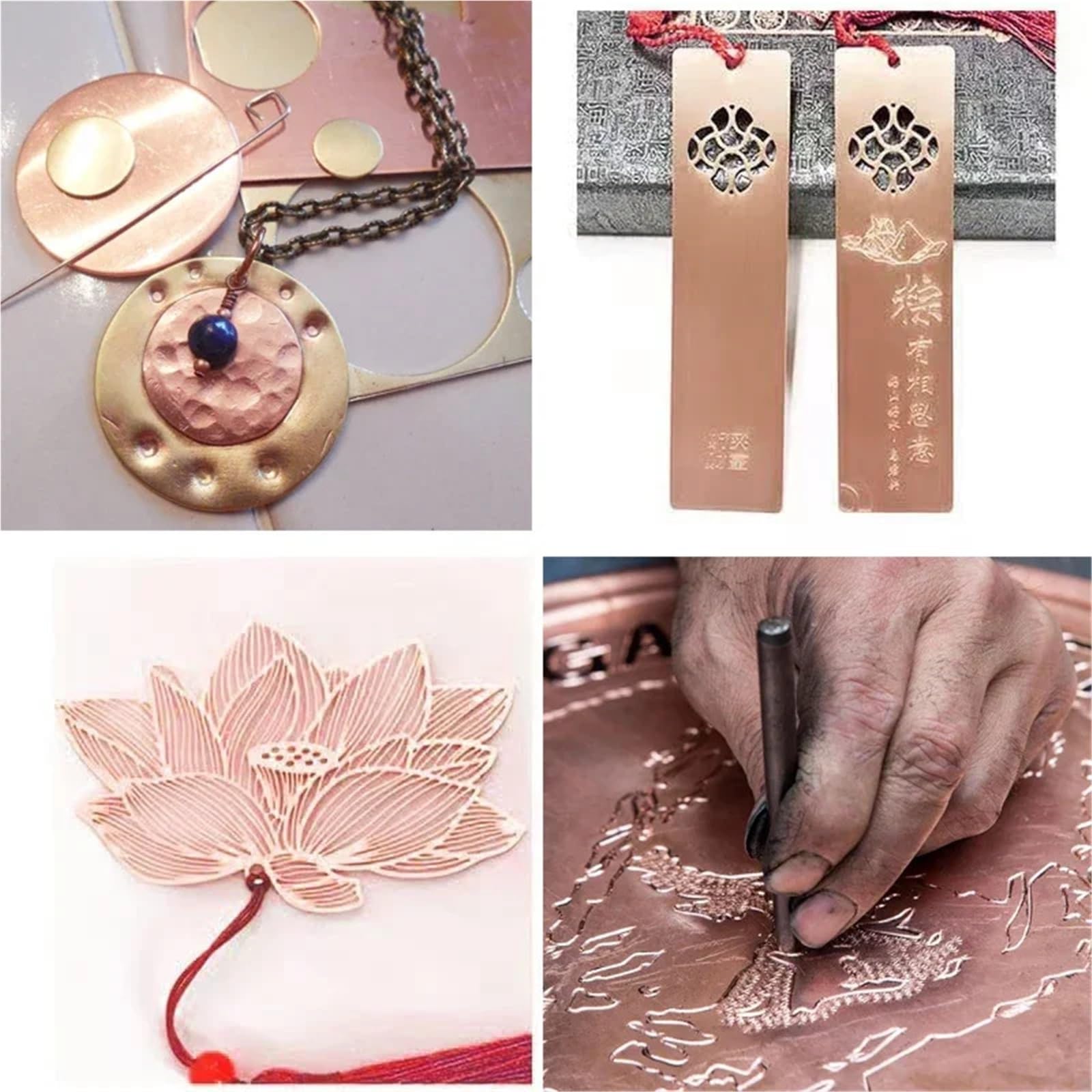 1 lámina de cobre puro 0,25 mm grosor a 8, placa metal 100 x y 150 Adecuado para joyería y manualidades(2x50x400mm)
