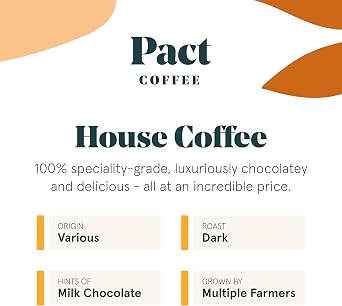 Pact House Coffee, 1kg, Medium Grind, Dark & Rich Roast, Ethically Sourced, Freshly Roasted, Ground Coffee