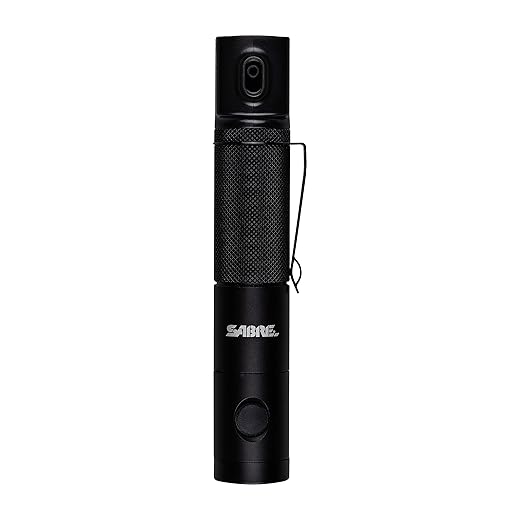 SABRE PepperLight 2-in-1 Flashlight Pepper Spray, Ultra-Bright 750 Lumen Flashlight, Visible Up To 540-Feet (165-Meters), Protect Aginst Multiple Threats with 25 Bursts, IPX6 Water-Resistant Rated