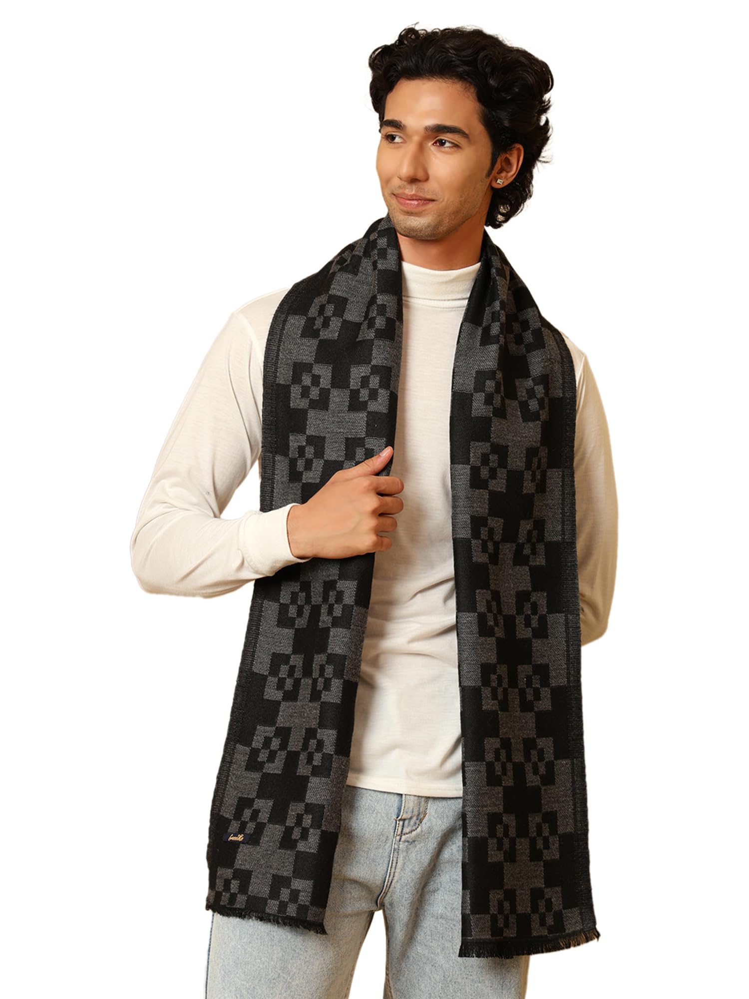tweedle Soft Woollen Muffler for Men/Boys, Jacquard Design Scarf for Winters-picture-11