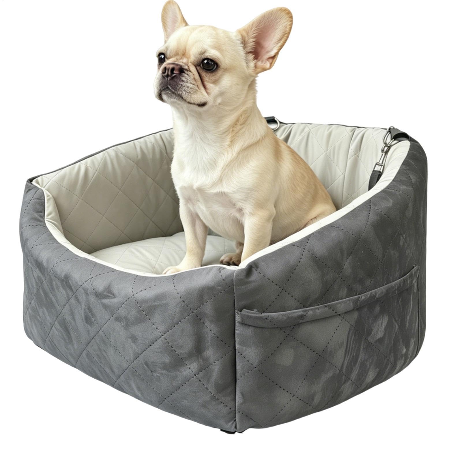 Asiento de Coche para Perro Con Cinturón de Seguridad Transpirable y | Cama de Viaje para Perro en Coche para Mascotas Pequeñas y Medianas en SUV Pickup Sedán Furgoneta y