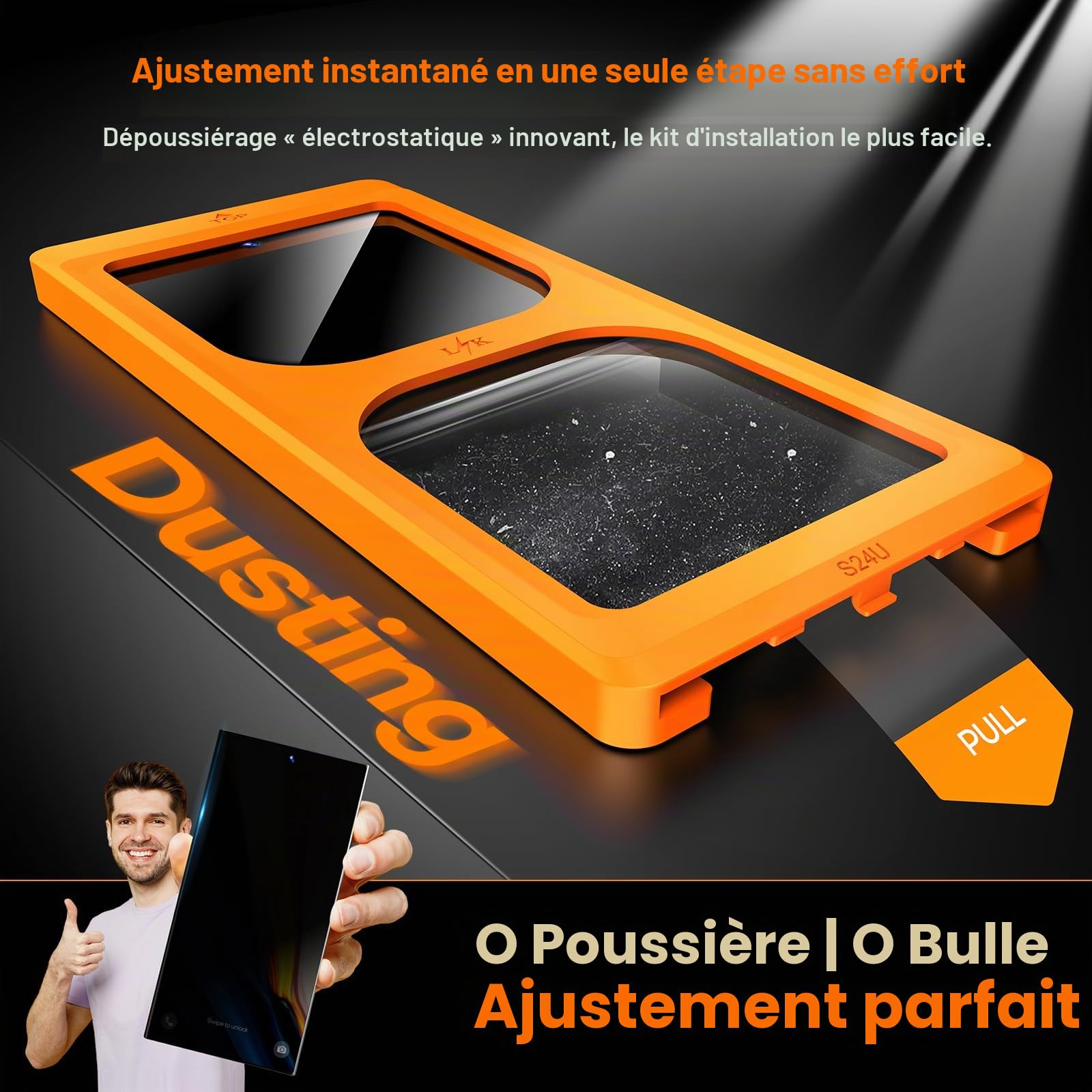 LϟK Lot de 2 Verre Trempé pour Samsung Galaxy S24 Ultra Écran Anti Espion